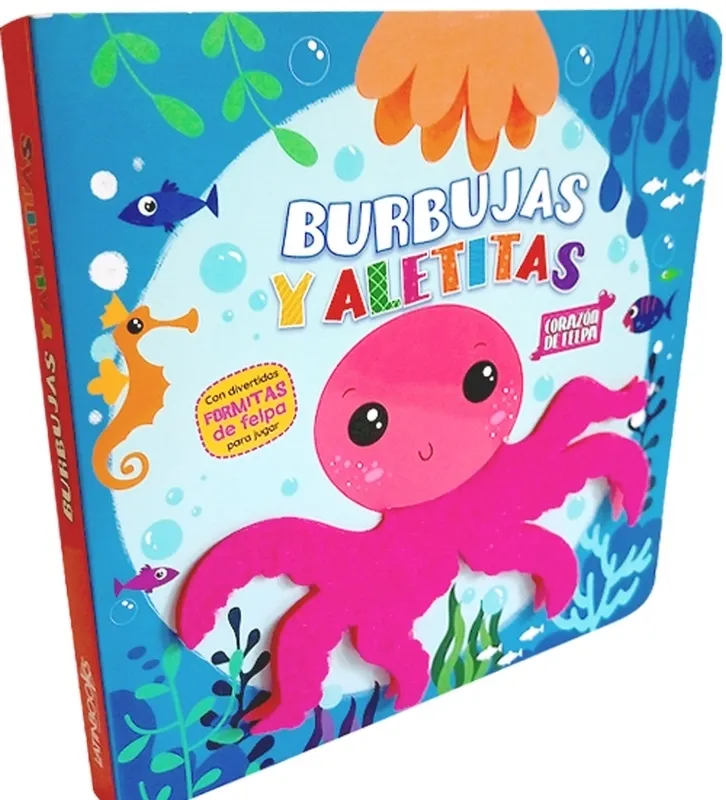BURBÚJAS Y ALETITAS CORAZÓN DE FELPA