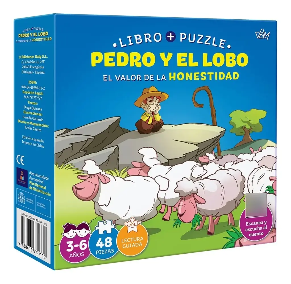 PEDRO Y EL LOBO EL VALOR DE LA HONESTIDAD LIBRO+PUZLE